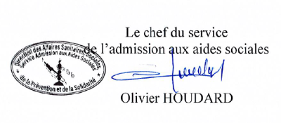 Le chef de service de l'admission aux aides sociales, M. Olivier HOUDARD